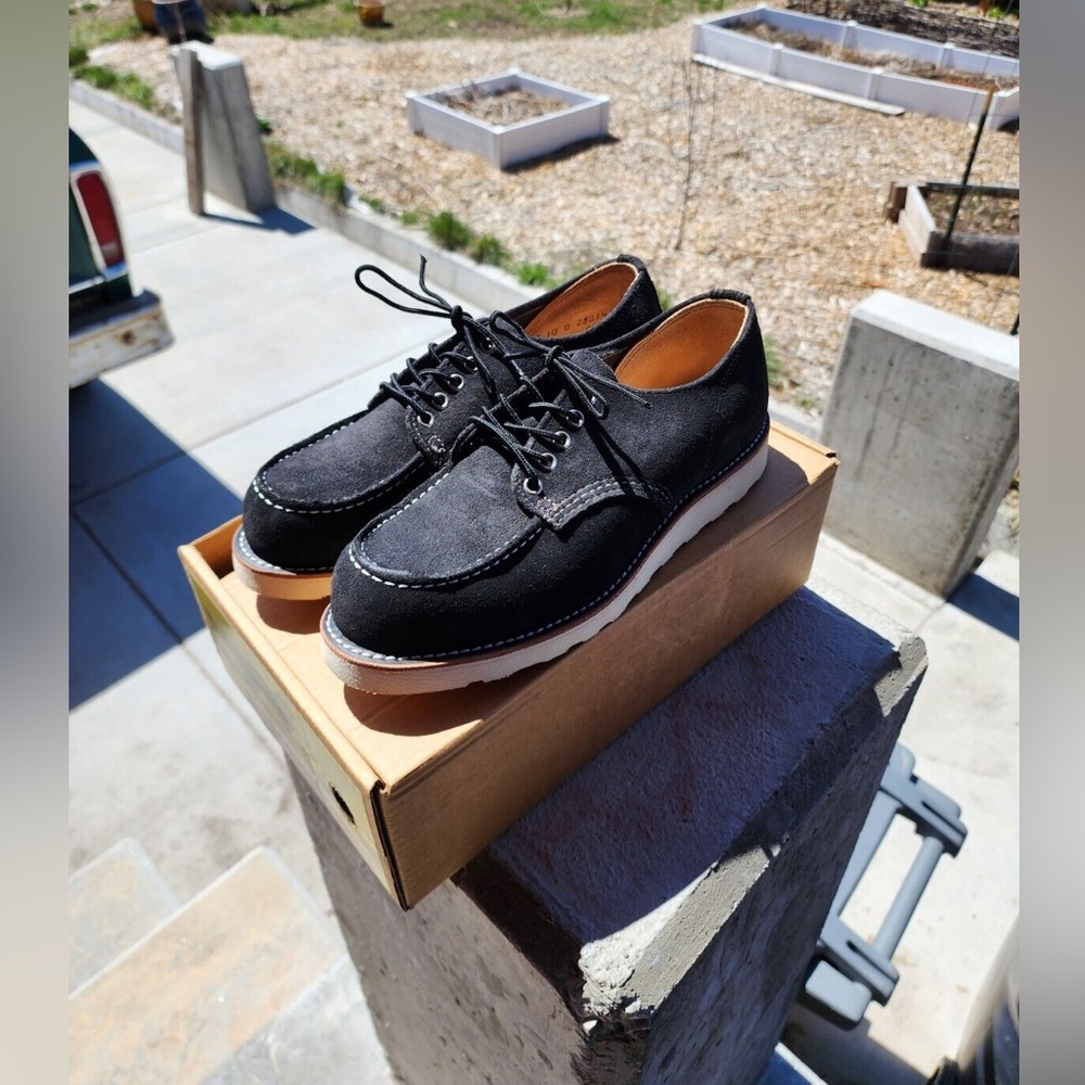 RARE Red Wing Heritage black rough out Oxford Moc Toe Men's Shoes Size 9